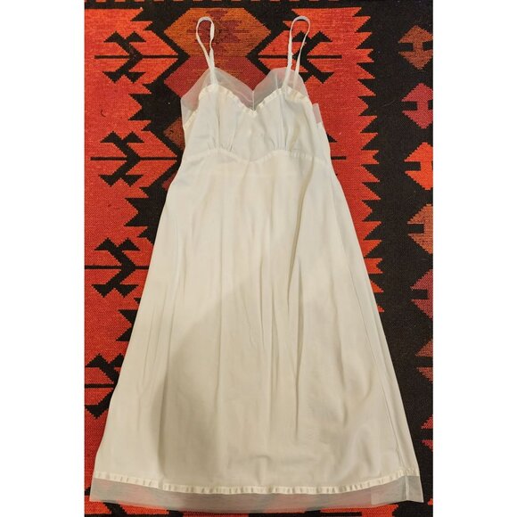 Vintage Ro Jene Pale Blue Sheer Nylon Slip Dress Spaghetti Straps & Lace Trim - Picture 1 of 10